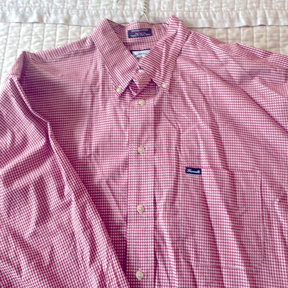 Faconnable Men’s Button Down Red Check Pattern- X… - image 1